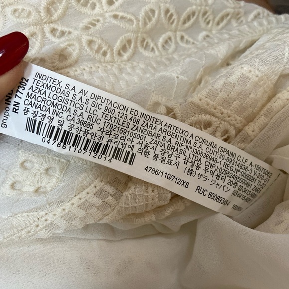 ZARA MAXI EMBROIDERERED DRESS CREAM XS - Picture 14 of 14